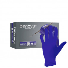 Перчатки нитриловые Benovy р. S (фиолетово-голубой) 50 пар/упак